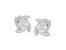 .925 Sterling Silver 1/10 Cttw Round Brilliant-Cut Near Colorless Diamond Miracle-Set Square Pinwheel Stud Earrings