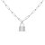 .925 Sterling Silver 1/10 Cttw Round Diamond Lock Pendant 16" Paperclip Chin Necklace (H-I Color, SI1-SI2 Clarity) - Silver