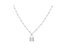.925 Sterling Silver 1/10 Cttw Round Diamond Lock Pendant 18" Paperclip Chin Necklace - Silver