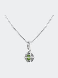 .925 Sterling Silver 1/10 Cttw Treated Diamond Solitaire 18" Milgrain Pendant Necklace