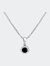 .925 Sterling Silver 1/10 Cttw Treated Diamond Solitaire 18" Milgrain Pendant Necklace - Black