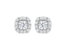.925 Sterling Silver 1/2 cttw Brilliant Round-Cut Diamond Solitaire with Halo Stud Earring - White