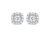 .925 Sterling Silver 1/2 cttw Brilliant Round-Cut Diamond Solitaire with Halo Stud Earring - White