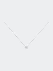 .925 Sterling Silver 1/2 Cttw Diamond Bezel 18" Pendant Necklace