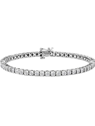 Haus of Brilliance .925 Sterling Silver 1/2 Cttw Diamond Miracle-Set Double Swoosh Wave Style 7" Tennis Bracelet product