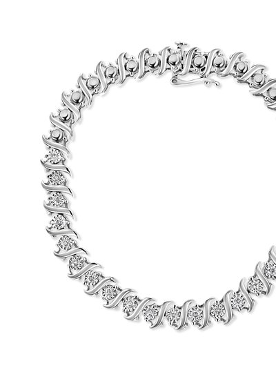 Haus of Brilliance .925 Sterling Silver 1/2 Cttw Diamond Miracle Set "S" Link Tennis Bracelet - J-K Color, I2-I3 Clarity - Size 7.50 product