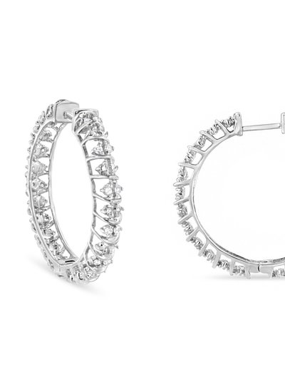 Haus of Brilliance .925 Sterling Silver 1/2 Cttw Diamond Wire Cage Style Hoop Earring - I-J Color, I2-I3 Clarity product