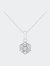 .925 Sterling Silver 1/2 Cttw Lab-Grown Diamond 7 Stone Floral Cluster 18" Pendant Necklace - Sterling Silver