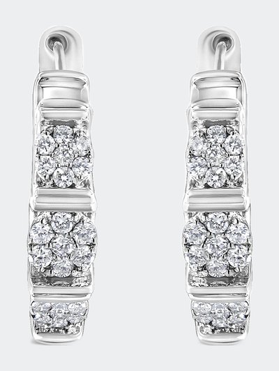 Haus of Brilliance .925 Sterling Silver 1/2 Cttw Lab Grown Round Diamond Floral Cluster Hoop Earrings product