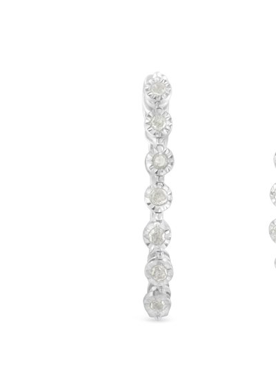 Haus of Brilliance .925 Sterling Silver 1/2 Cttw Miracle-Set Diamond 7 Stone Hoop Earrings product