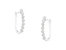 .925 Sterling Silver 1/2 Cttw Miracle-Set Diamond 7 Stone Hoop Earrings