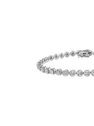 .925 Sterling Silver 1/2 Cttw Miracle Set Diamond Milgrain Style Link Bracelet - Silver