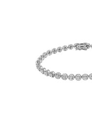 .925 Sterling Silver 1/2 Cttw Miracle Set Diamond Milgrain Style Link Bracelet
