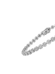 .925 Sterling Silver 1/2 Cttw Miracle Set Diamond Milgrain Style Link Bracelet