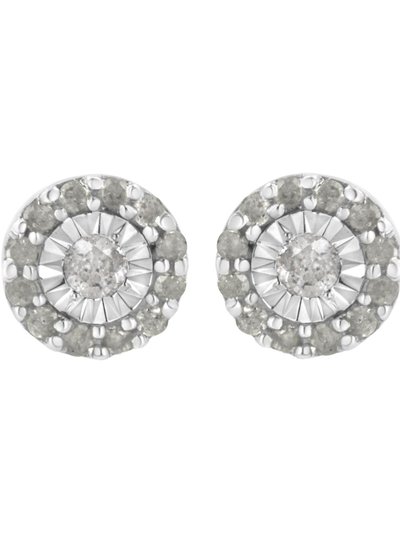 Haus of Brilliance .925 Sterling Silver 1/2 Cttw Miracle-Set Round Diamond Halo Stud Earrings product