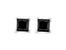 .925 Sterling Silver 1/2 Cttw Princess Cut Treated Black Diamond Screw-Back 4-Prong Classic Stud Earrings - White