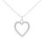 .925 Sterling Silver 1/2 Cttw Prong Set Diamond Encrusted Open Heart 18" Pendant Necklace - I-J Color, I1-I2 Clarity - White