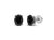 .925 Sterling Silver 1/2 Cttw Prong Set Treated Black Oval Diamond Stud Earring - White