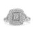 .925 Sterling Silver 1/2 Cttw Round-Cut Diamond Cluster Cushion Ring (I-J , I1-I2) - Size 6