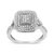 .925 Sterling Silver 1/2 Cttw Round-Cut Diamond Cluster Cushion Ring (I-J , I1-I2) - Size 6 - Sliver