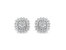 .925 Sterling Silver 1/2 Cttw Round-Cut Diamond Halo Cluster Stud Earring - Sterling Silver