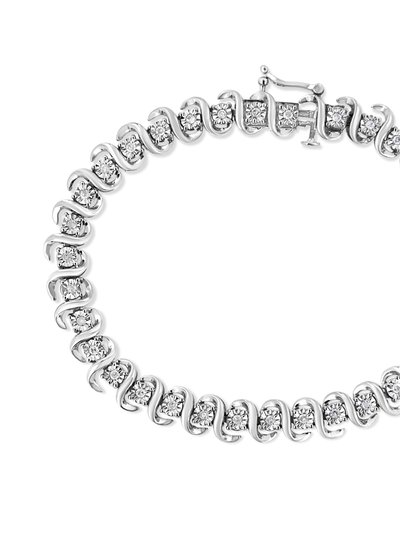Haus of Brilliance .925 Sterling Silver 1/2 Cttw Round-Cut Diamond Miracle Set "S" Link Bracelet - Size 7.50" - I-J Color, I2-I3 Clarity product