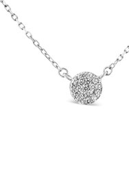 .925 Sterling Silver 1/2 Cttw Round Diamond Medallion Multi-Strand Tri Pendant 18" Necklace - H-I Color, I2-I3 Clarity