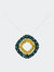 .925 Sterling Silver 1/2 Cttw Treated Blue and Yellow Diamond Double Square 18" Pendant Necklace