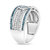 .925 Sterling Silver 1/2 Cttw White And Blue Color Treated Diamond Band Ring - H-I Color, I1-I2 Clarity - Size 6