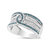 .925 Sterling Silver 1/2 Cttw White And Blue Color Treated Diamond Band Ring - H-I Color, I1-I2 Clarity - Size 6