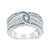 .925 Sterling Silver 1/2 Cttw White And Blue Color Treated Diamond Band Ring - H-I Color, I1-I2 Clarity - Size 8
