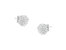 .925 Sterling Silver 1/2 Round And Baguette Diamond Sunburst Floral Cluster Stud Earrings - White