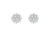 .925 Sterling Silver 1/2 Round And Baguette Diamond Sunburst Floral Cluster Stud Earrings