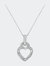 .925 Sterling Silver 1/20 cttw Round Cut Diamond Heart Pendant Necklace -  Sterling Silver