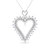.925 Sterling Silver 1 3/4 Cttw Round Diamond Lined Open Heart Pendant 18" Necklace - Silver