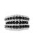.925 Sterling Silver 1 3/4 Cttw Treated Black And White Alternating Diamond Multi Row Band Ring - Size 7 - Silver