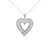 .925 Sterling Silver 1 3/8 Cttw Baguette Diamond Composite Heart 18" Pendant Necklace - Silver