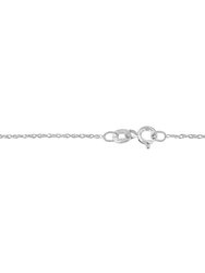 .925 Sterling Silver 1 3/8 Cttw Baguette Diamond Composite Heart 18" Pendant Necklace