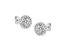 .925 Sterling Silver 1/3 Cttw 7 Stone Pave Set Diamond Beaded Stud Earrings