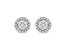 .925 Sterling Silver 1/3 Cttw 7 Stone Pave Set Diamond Beaded Stud Earrings - White