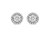 .925 Sterling Silver 1/3 Cttw 7 Stone Pave Set Diamond Beaded Stud Earrings - White