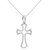 .925 Sterling Silver 1/3 Cttw Diamond Framed Open Cross 18" Pendant Necklace - J-K Color, I2-I3 Clarity - Silver