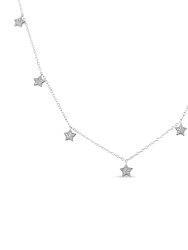 .925 Sterling Silver 1/3 Cttw Diamond Multi-Star Dangle Droplet Charm Pendant 18" Necklace - I1-I2 Clarity, H-I Color - Silver