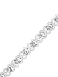 .925 Sterling Silver 1/3 Cttw Miracle Plate Round-Cut Diamond Infinity Link Bracelet - I-J Color, I3 Clarity - Size 7.25"
