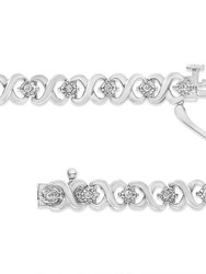 .925 Sterling Silver 1/3 Cttw Miracle Plate Round-Cut Diamond Infinity Link Bracelet - I-J Color, I3 Clarity - Size 7.25"