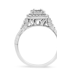 .925 Sterling Silver 1/3 Cttw Miracle Set Round-Cut Diamond Cocktail Ring - H-I Color, I1-I2 Clarity - Size 6