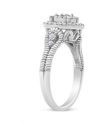 .925 Sterling Silver 1/3 Cttw Miracle Set Round-Cut Diamond Cocktail Ring - H-I Color, I1-I2 Clarity - Size 9