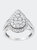 .925 Sterling Silver 1/3 Cttw Pave Set Round-Cut Diamond Braided Halo Cocktail Ring - White