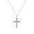.925 Sterling Silver 1/3 Cttw Round-Cut Diamond Cross 18" Pendant Necklace With Bale - J-K Color, I2-I3 Clarity