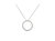 .925 Sterling Silver 1/3 Cttw Round-cut Diamond Open Circle Halo 18" Pendant Necklace - White